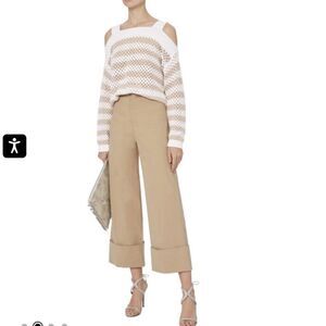 AUTUMN CASHMERE
Mesh Cold Shoulder Striped Sweater
